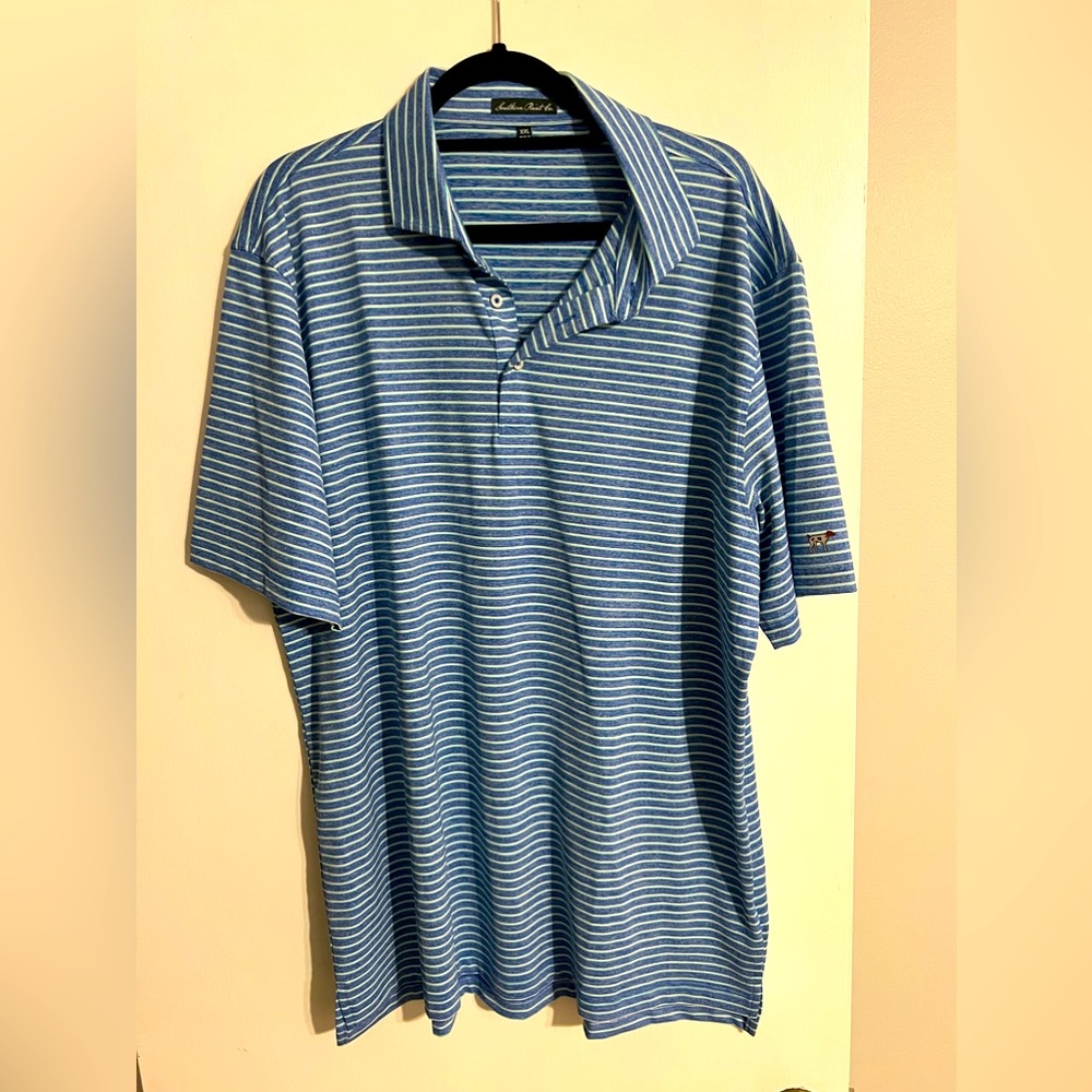 Never worn blue stripe Southern Point Co polo